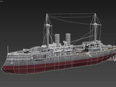 Barbaros Battleship 3D Model 3D model