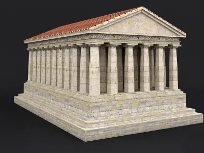 Greek Doric Temple Low-poly 3D model