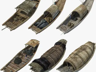 Chinese Boat Collection 3D model