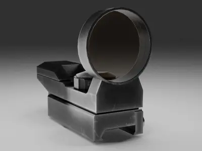 Circular Reflex Optic Reddot Sight Low-poly 3D model