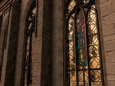 3D Church Model at sunset 3D model