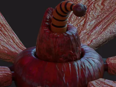 Stylized Dragonfly Flower Low-poly 3D model