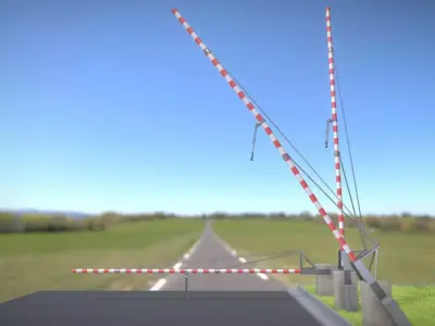 Railroad Barrier 8m High-Poly 3D model