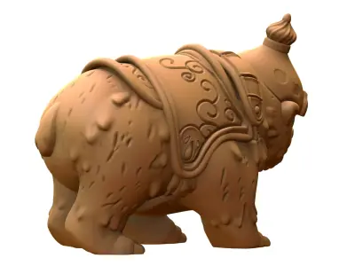 Armored bear 3D model