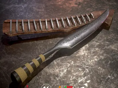 HIE Game Ready Machete D180321 Low-poly 3D model