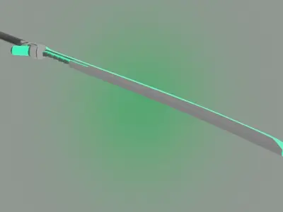Toxic Sword with neon Game Ready low poly PBR Low-poly 3D model