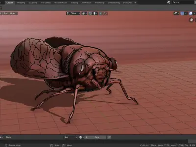 grease pencil cicada bug 3D model