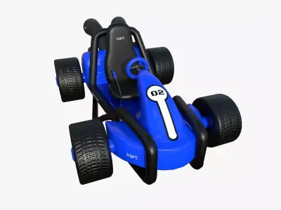 Cartoon Kart G02 Blue - Vehicle Racing Design Free low-poly 3D model