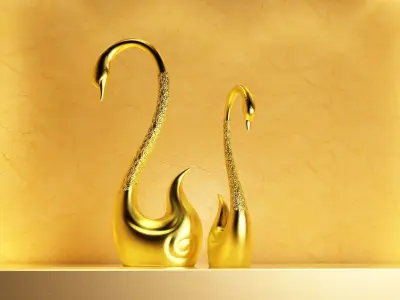 Swan lovely magnet refrigerator sculpture press 3D model