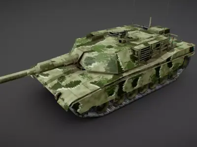M1A2 Abrams Tank plus 4 Skins Low-poly 3D model