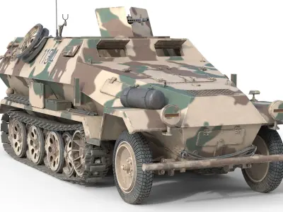Armored Infantry Vehicle Sd Kfz 251 Low-poly 3D model