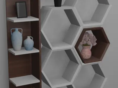 modern shelf 3D model purchase