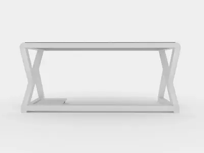 Tempered glass computer desk home office simple modern Free 3D model