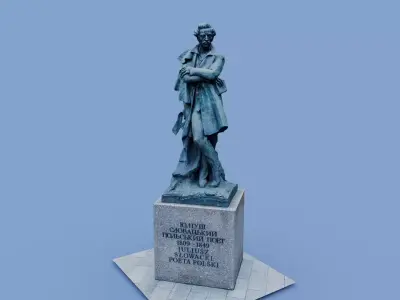 3D Monument - Juliusz Slowacki - Kyiv Ukraine - usdz gltf obj 3D model