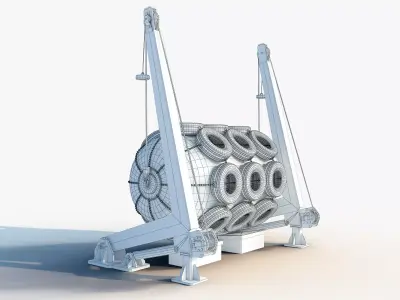 Pneumatic Fender with Davit 3D model