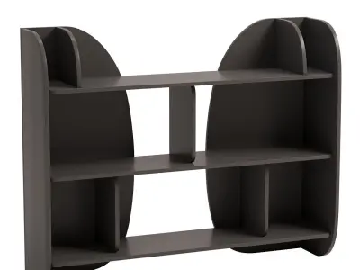 Low bookcase made of walnut wood Gorman Free low-poly 3D model