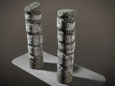 Mayan Columns Low Poly PBR Low-poly 3D model