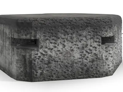Defensive Fortification Bunker with Heavy Machine Gun 3D model