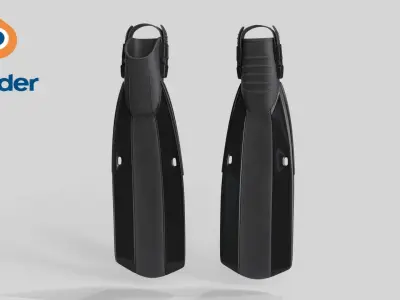 Swim Fins Low-poly 3D model