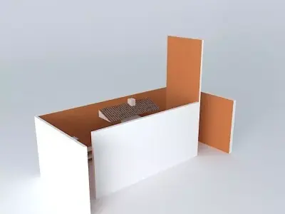 miriorkut office desk with top and bottom Free 3D model