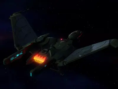 Klingon Battlecruiser Kvort Class Redesign Low-poly 3D model