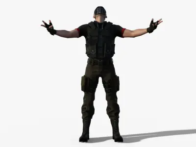 Renegade Soldier Rigged Animated Low-poly 3D model