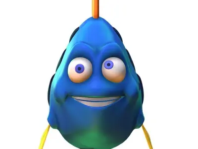 Hi-Poly Subdivision 3D Model Fish Low-poly 3D model