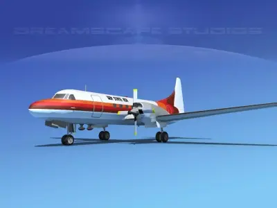 Convair CV-580 Gem State Air 3D model