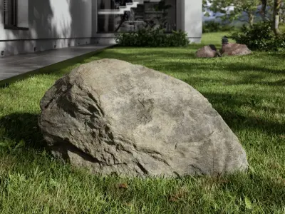  Toned Smooth Large Rock Boulder Model, Yellow 