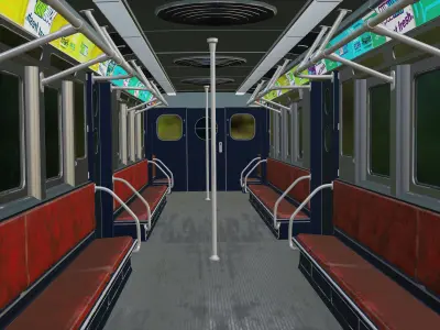 Subway Car Interior Low-poly 3D model purchase