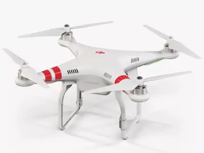 DJI Phantom 2 Quadcopter Low-poly 3D model