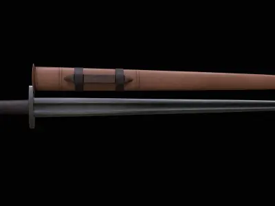 Viking sword Game ready Low-poly 3D model