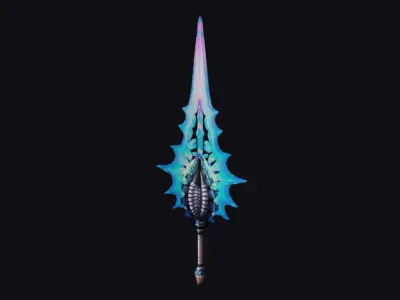 Sword Magical Cutting Fantasy Melee Dagger Iron Blade Saber Low-poly 3D model