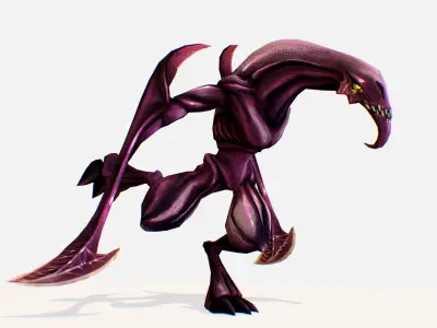 Animated Red Monster Goblin Troll Low-poly 3D model