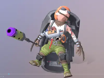 CYBORG BOY URBAN WARRIOR Dying 3D model