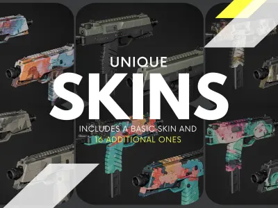 MP9 FPS Animation Low-poly 3D model