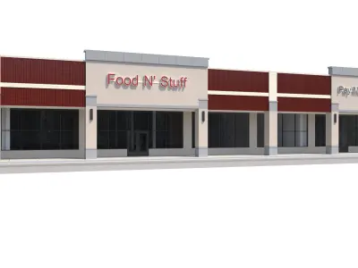 Retail-035 Retail Mall Building 3D model