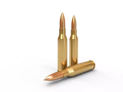 260 Remington Ammo Low-poly 3D model