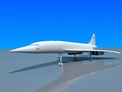 Concorde airplane flying in sky 3D model