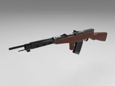 M1916 Fedorov Low-poly 3D model