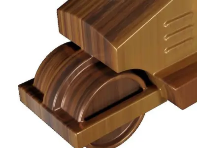 Wooden Road Roller Toy Low-poly 3D model