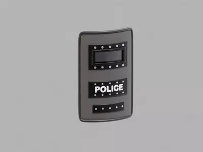 Police Riot Shield Low-poly 3D model purchase
