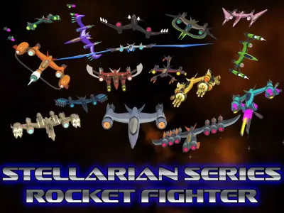 Rocketnauts Stellarian Series Rocket Fighter Low-poly 3D model
