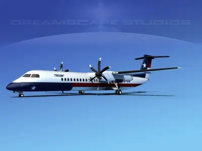 Dehaviland DHC-8 400 Texair 3D model