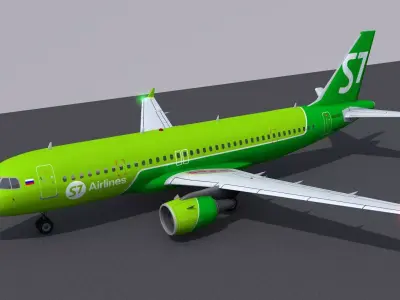 Airbus A320 new livery S-7 3D model