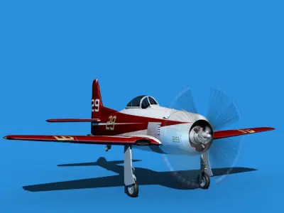 Grumman F8F-2 Bearcat V16 3D model