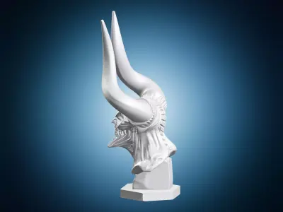 Horned Demon Bust 3D print model