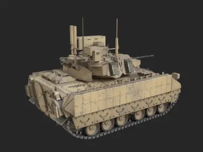 3 coatings of USA M6 Bardley Tracked anti-aircraft vehicle Low-poly 3D model