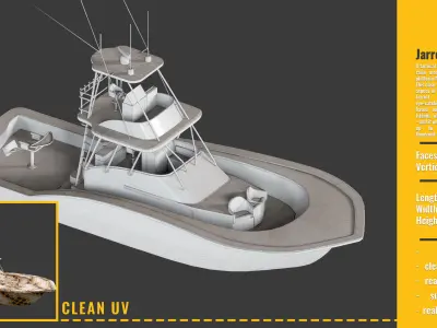 6 Boat and ships BASE MESH Low-poly 3D model