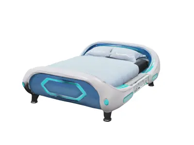 Retro scifi bed 3D model purchase